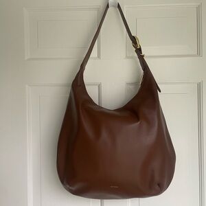 Cuyana Celestia Oversized Brown Leather Hobo Bag